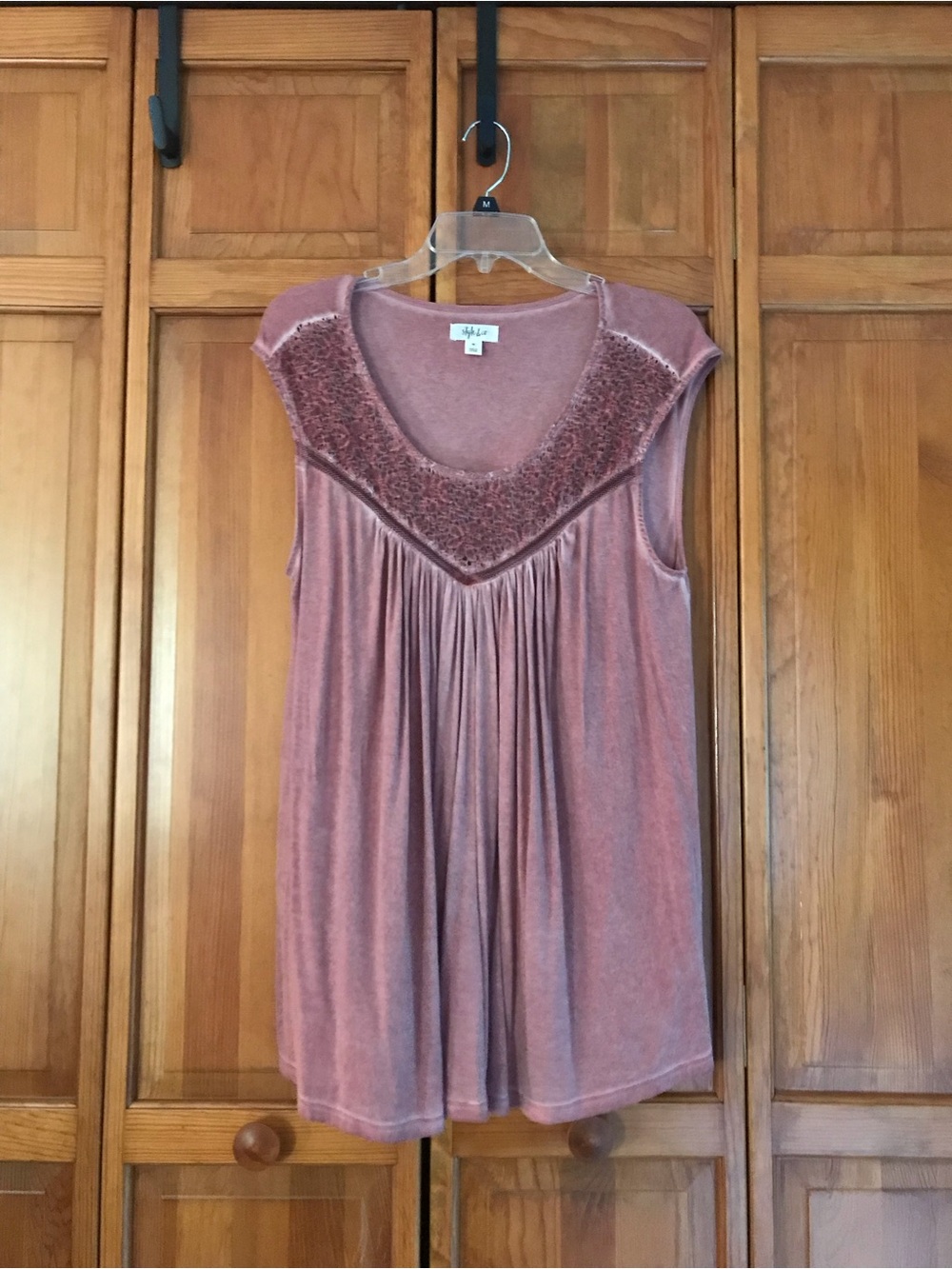 Style & Company Rose Pink Sleeveless Scoop Neck Top